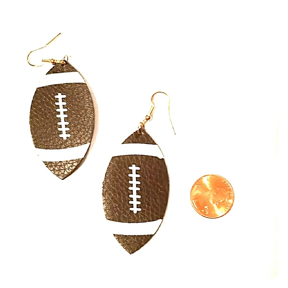 Leather Football Drop Earrings LIMITED TIME FREE S